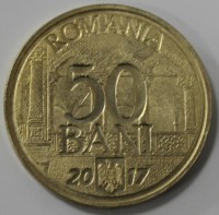 50 бани 2017г.  Румыния, 10 лет в ЕС, состояние UNC - Мир монет
