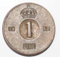 1 эре 1962г. Швеция, состояние VF. - Мир монет