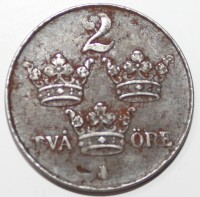 2 эре 1949г. Швеция, состояние VF. - Мир монет
