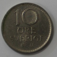 10 эре 1970г.Швеция, никель, состояние VF - Мир монет