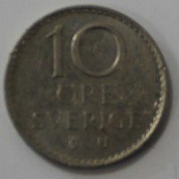 10 эре 1973г. Швеция,никель,  состояние VF - Мир монет