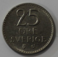 25 эре 1964г. Швеция, никель, состояние ХF - Мир монет