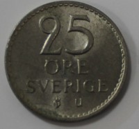 25 эре 1968г. Швеция, никель,  состояние VF - Мир монет