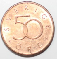 50 эре 1999г. Швеция,состояние XF-UNC - Мир монет