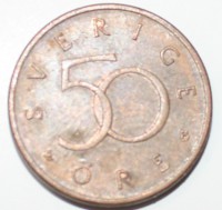 50 эре 2002г. Швеция,состояние VF - Мир монет