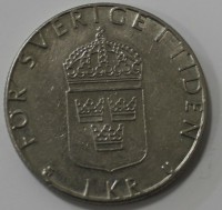 1 крона 1984г. Швеция, никель, состояние VF+ - Мир монет