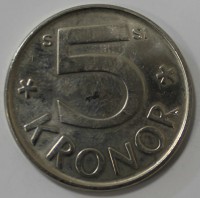 5 крон 2009г. Швеция, никель, состояние XF-AU - Мир монет