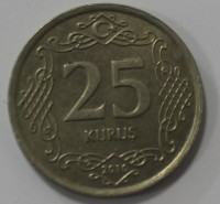 25 куруш 2010г. Турция,состояние VF+ - Мир монет