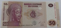 Банкнота  50 франков 2013г. Конго, Божество. состояние UNC - Мир монет