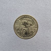 1 доллар 2025г. США.  Р.  Инновации США. Конвейерная линия для сборки автомобилей, мешковая. - Мир монет