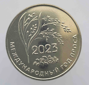 25 рублей 2023г. ПМР. Международный год проса, мешковая. - Мир монет