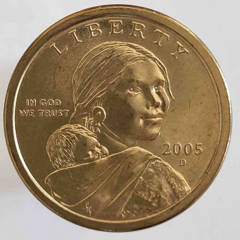 1 доллар  2005г.  США.  Р .  Парящий орел, состояние UNC. - Мир монет