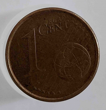 1 евроцент 2001.г. Испания.  состояние VF - Мир монет