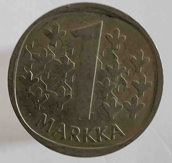 1 марка 1977г. Финляндия, состояние XF - Мир монет