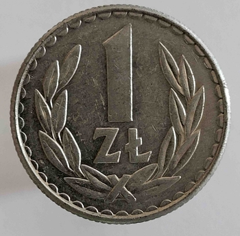 1 злотый 1986г. Польша, состояние XF - Мир монет