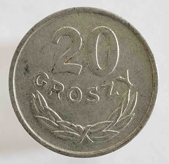 20 грошей 1967г. Польша, состояние VF - Мир монет