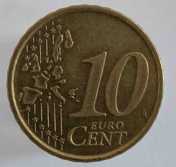 10 евроцентов 2002г.  Италия , состояние VF  - Мир монет