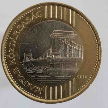 200 форинтов 2010 г .Венгрия. Мост, состояние XF+ - Мир монет