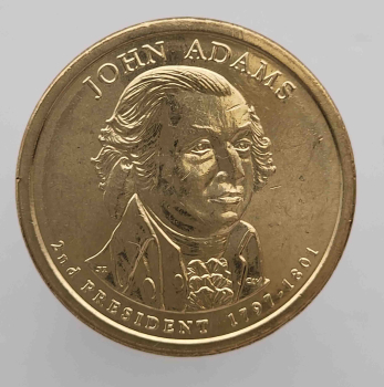 1 доллар 2007г. США.  D.  Джон Адамс(1797-1801), 2-й президент , состояние UNC. - Мир монет
