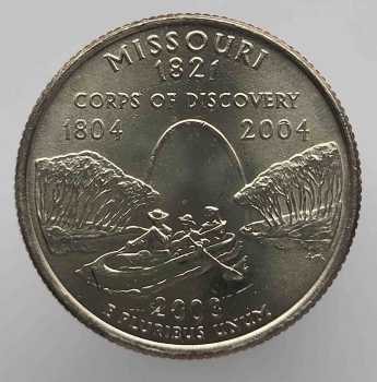 25 центов 2003г. США. Р и D. Миссури, состояние UNC .  - Мир монет