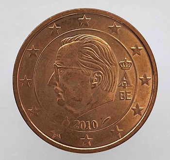 2 евроцента 2010г. Бельгия, состояние aUNC - Мир монет