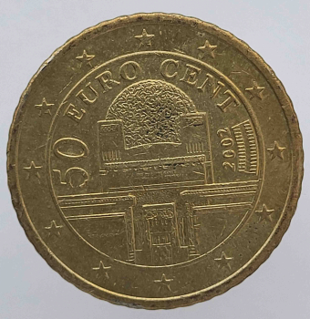 50 евроцентов  2002г. Австрия, состояние AU - Мир монет