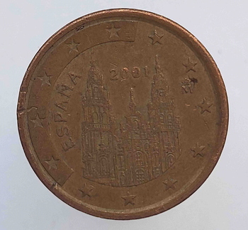 5 евроцентов  2001г. Испания, из обращения. - Мир монет
