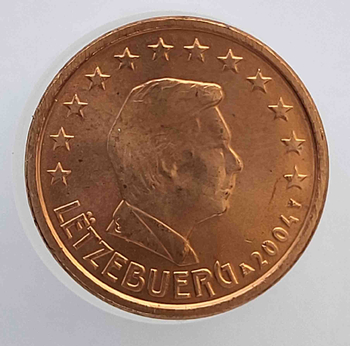 1 евроцент 2004г. Люксембург, состояние UNC - Мир монет
