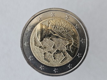 2 евро 2022г. Португалия. 35 лет программы Эразмус, из ролла. - Мир монет