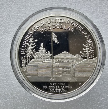 1 доллар 1994г. США. Национальный музей военнопленных , серебро 0,900, вес 26,73 грамма, пруф. - Мир монет