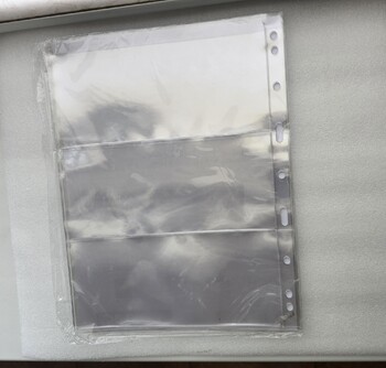   Лист  VARIO  на 3 банкноты прозрачный, размер листа 216х280мм. Leuchtturm. Германия - Мир монет