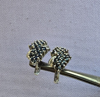 Серебряные серьги , СССР, 925 проба, вес 9.63гр - Мир монет