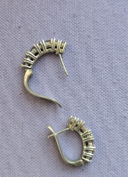 Серебряные серьги , СССР, 925 проба, вес  7.15гр - Мир монет