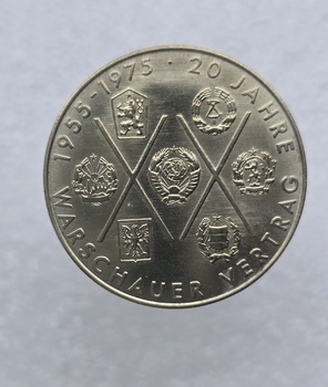 10 марок 1975г. ГДР. 20 лет Варшавскому договору , мешковая. - Мир монет