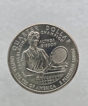 США 25 центов 2025г Женщины Америки. №20 Алтея Гибсон Р, мешковая. - Мир монет
