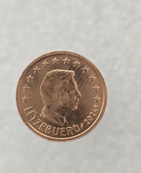 Люксембург.  2 евроцента  2024г.  регулярный чекан,  из ролла. - Мир монет