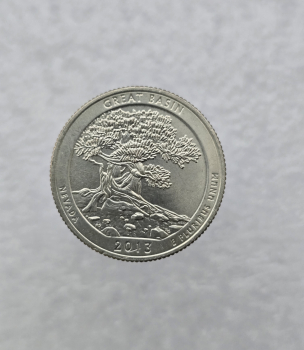 25 ентов 2013г. США.  D . Национальный парк № 18-Грейт-Бейсин. Невада, состояние UNC.  - Мир монет