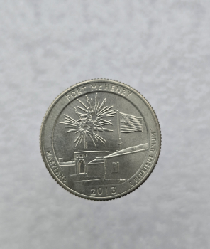 25 центов 2013г. США.  D . Национальный мемориал № 19-Форт Мак-Генри. Мэриленд, состояние UNC.  - Мир монет