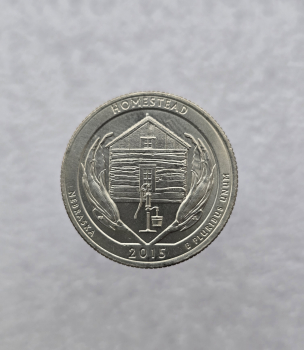 25 центов 2015г. США.  D . Национальный монумент  № 26-Гомстед. Небраска, состояние UNC.  - Мир монет