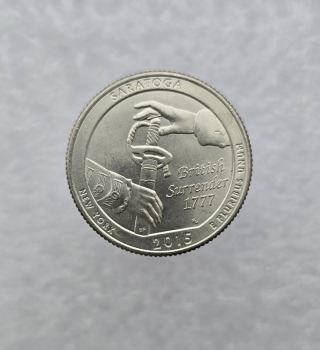 25 центов 2015г. США.  D  Национальный исторический парк № 30-Саратога. Нью-Йорк, состояние UNC.  - Мир монет