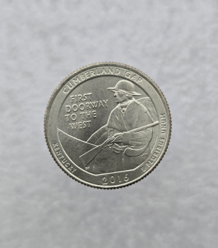 25 центов 2016г. США.  D . Национальный исторический парк № 32-Камберленд-Гэп. Кентукки, состояние UNC.  - Мир монет