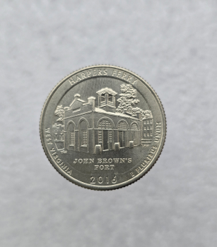 25 центов 2016г. США.  D . Национальный исторический парк № 33-Харперс-Ферри. Западная Вирджиния, состояние UNC.  - Мир монет