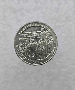 25 центов 2016г. США.  D . Национальный парк № 34-Теодора Рузвельта. Северная Дакота, состояние UNC.  - Мир монет