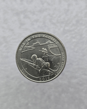 25 центов 2019г. США.  D . № 48. Национальный монумент воинской доблести в Тихом океане. Гуам, состояние UNC.  - Мир монет