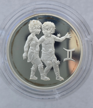 2 рубля 2003г. ММД. Близнецы . Знаки Зодиака, серебро 1/2 унции чистого , пруф. - Мир монет