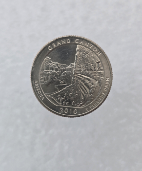 25 центов 2010г. США.  D . Национальный парк № 4 Гранд - Каньон. Аризона, состояние UNC.  - Мир монет
