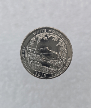 25 центов 2013г. США. D. Национальный лес  № 16-Белая гора. Нью-Гэмпшир, состояние UNC.  - Мир монет