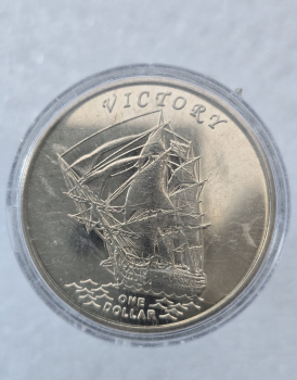 Остров Гилберта (Кирибати)  1 доллар 2014г. Парусник Виктория, мешковая. - Мир монет