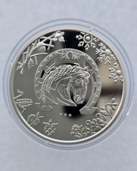 Украина.   5 гривен 2026г. Год Лошади , UNC,  в родной капсуле. - Мир монет