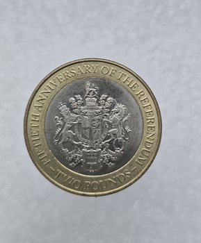 Гибралтар. 2 фунта  2017г. Елизавета II,  50 лет Референдуму, мешковая. - Мир монет